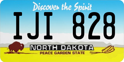 ND license plate IJI828