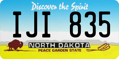 ND license plate IJI835