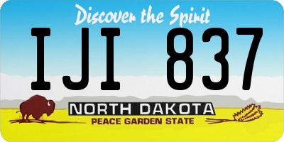 ND license plate IJI837