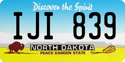 ND license plate IJI839