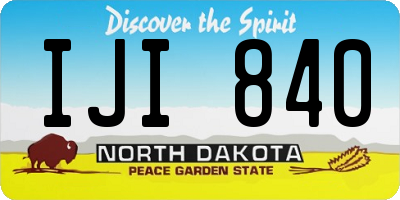 ND license plate IJI840
