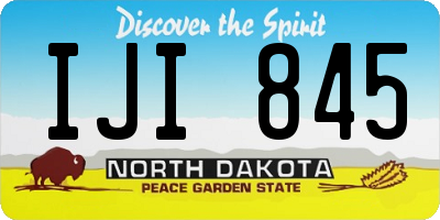 ND license plate IJI845