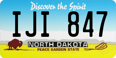 ND license plate IJI847