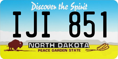 ND license plate IJI851