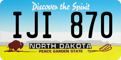 ND license plate IJI870