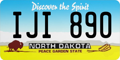 ND license plate IJI890