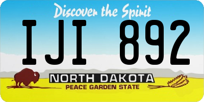 ND license plate IJI892
