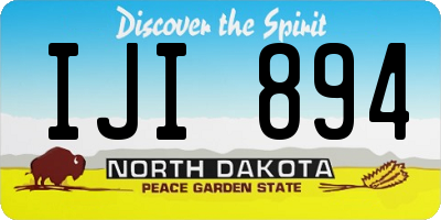 ND license plate IJI894