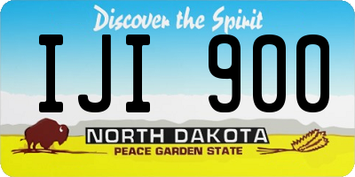 ND license plate IJI900