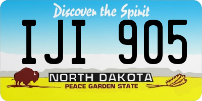ND license plate IJI905