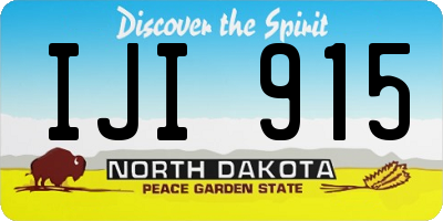 ND license plate IJI915
