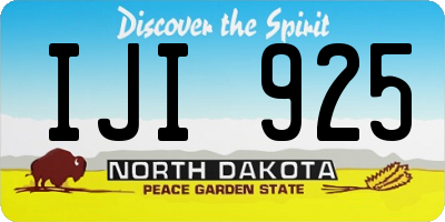 ND license plate IJI925