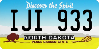 ND license plate IJI933