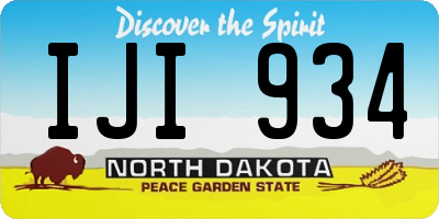 ND license plate IJI934