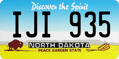 ND license plate IJI935