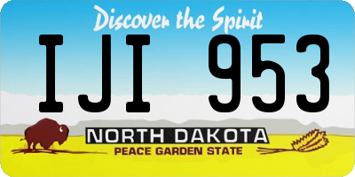 ND license plate IJI953