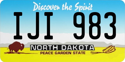 ND license plate IJI983
