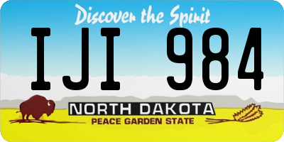 ND license plate IJI984