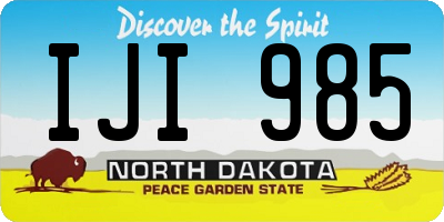 ND license plate IJI985