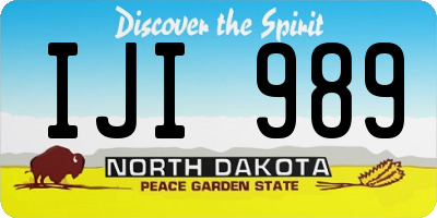 ND license plate IJI989