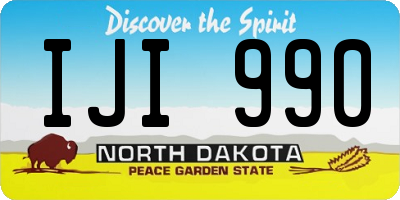ND license plate IJI990