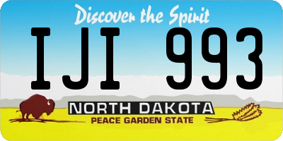 ND license plate IJI993