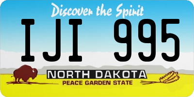 ND license plate IJI995