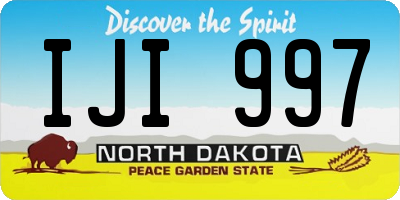 ND license plate IJI997