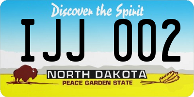 ND license plate IJJ002