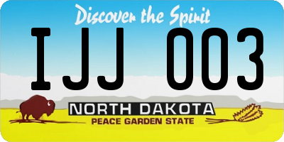 ND license plate IJJ003