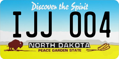 ND license plate IJJ004
