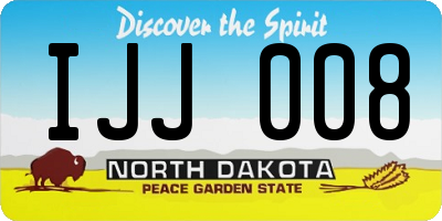 ND license plate IJJ008
