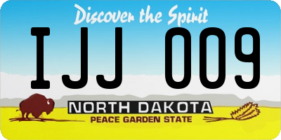 ND license plate IJJ009