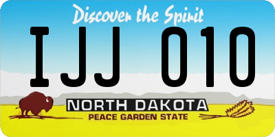 ND license plate IJJ010