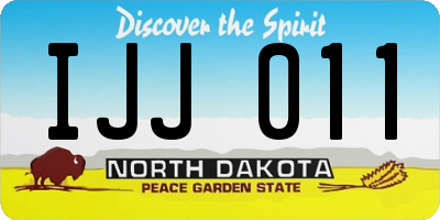 ND license plate IJJ011