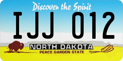 ND license plate IJJ012