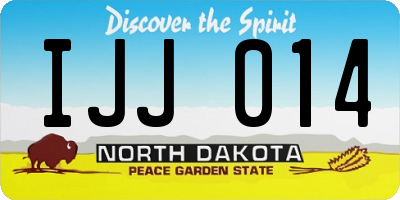 ND license plate IJJ014