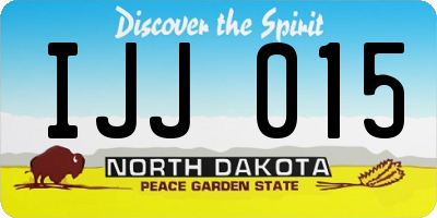 ND license plate IJJ015