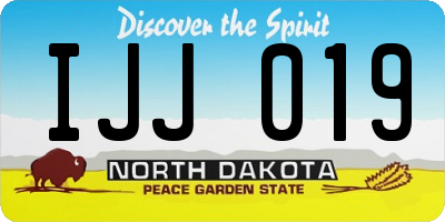 ND license plate IJJ019