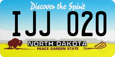 ND license plate IJJ020