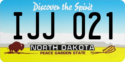 ND license plate IJJ021