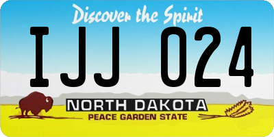 ND license plate IJJ024