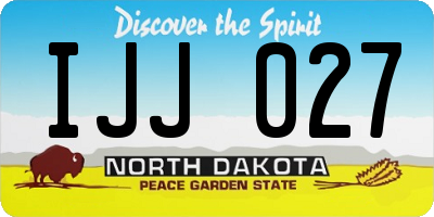 ND license plate IJJ027
