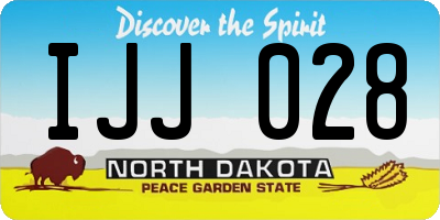 ND license plate IJJ028