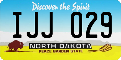 ND license plate IJJ029