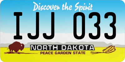 ND license plate IJJ033