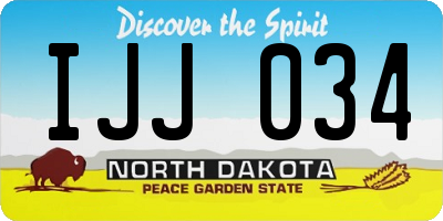 ND license plate IJJ034