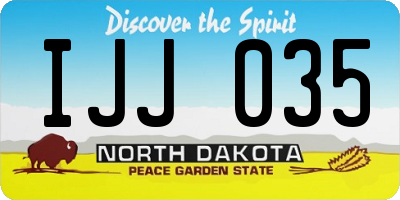 ND license plate IJJ035