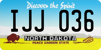 ND license plate IJJ036