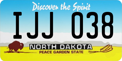 ND license plate IJJ038